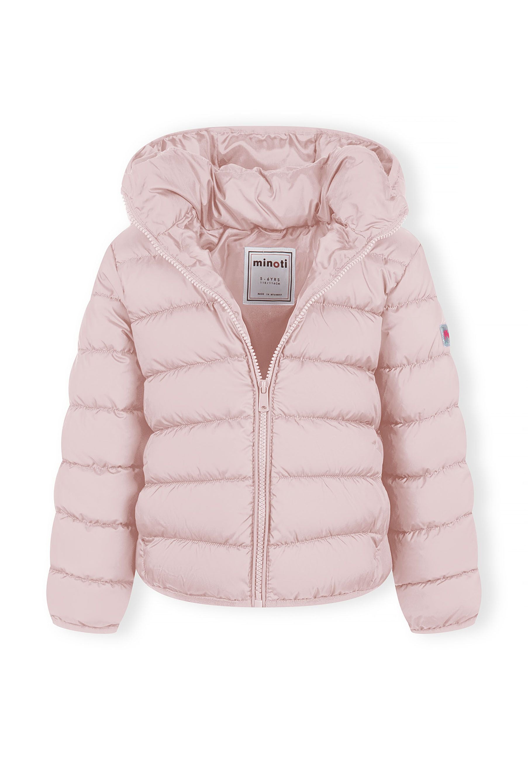 Quilted Puffer Jacket, Pink, Hooded - 4