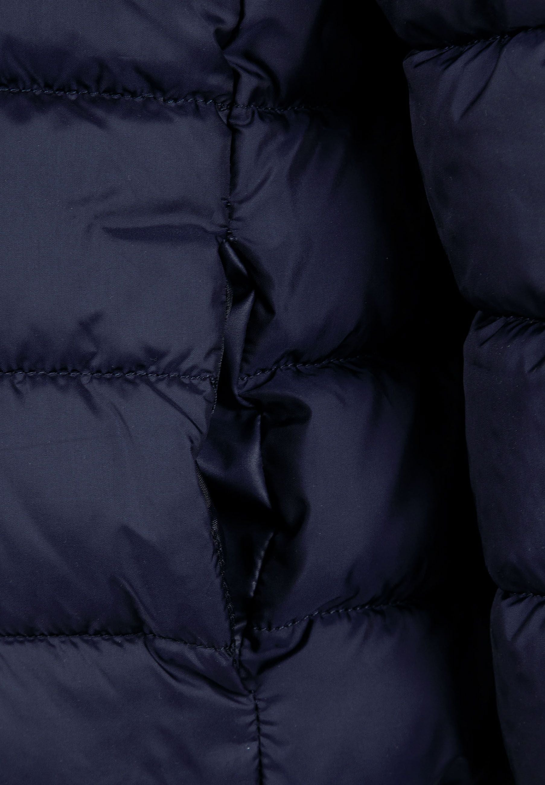 Quilted Puffer Jacket, Navy, Detachable Hood - 5