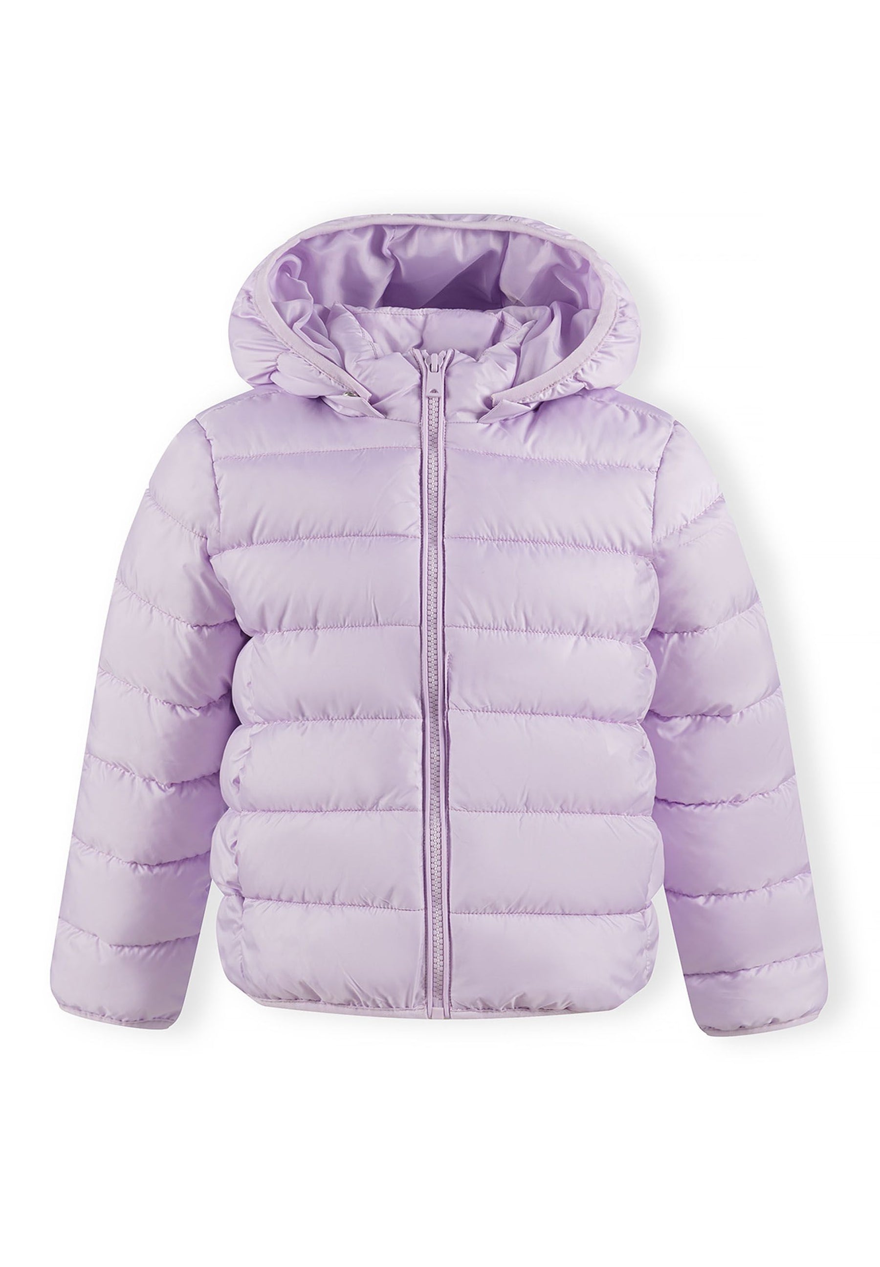 Quilted Puffer Jacket, Lilac, Detachable Hood - 2