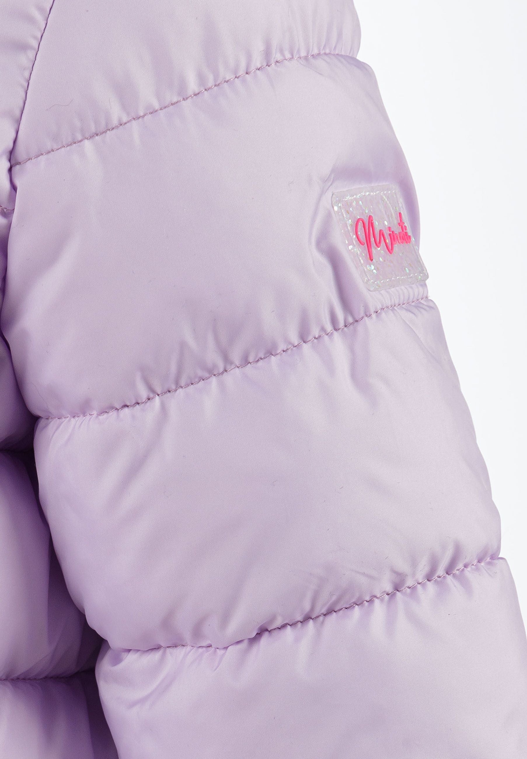 Quilted Puffer Jacket, Lilac, Detachable Hood - 6