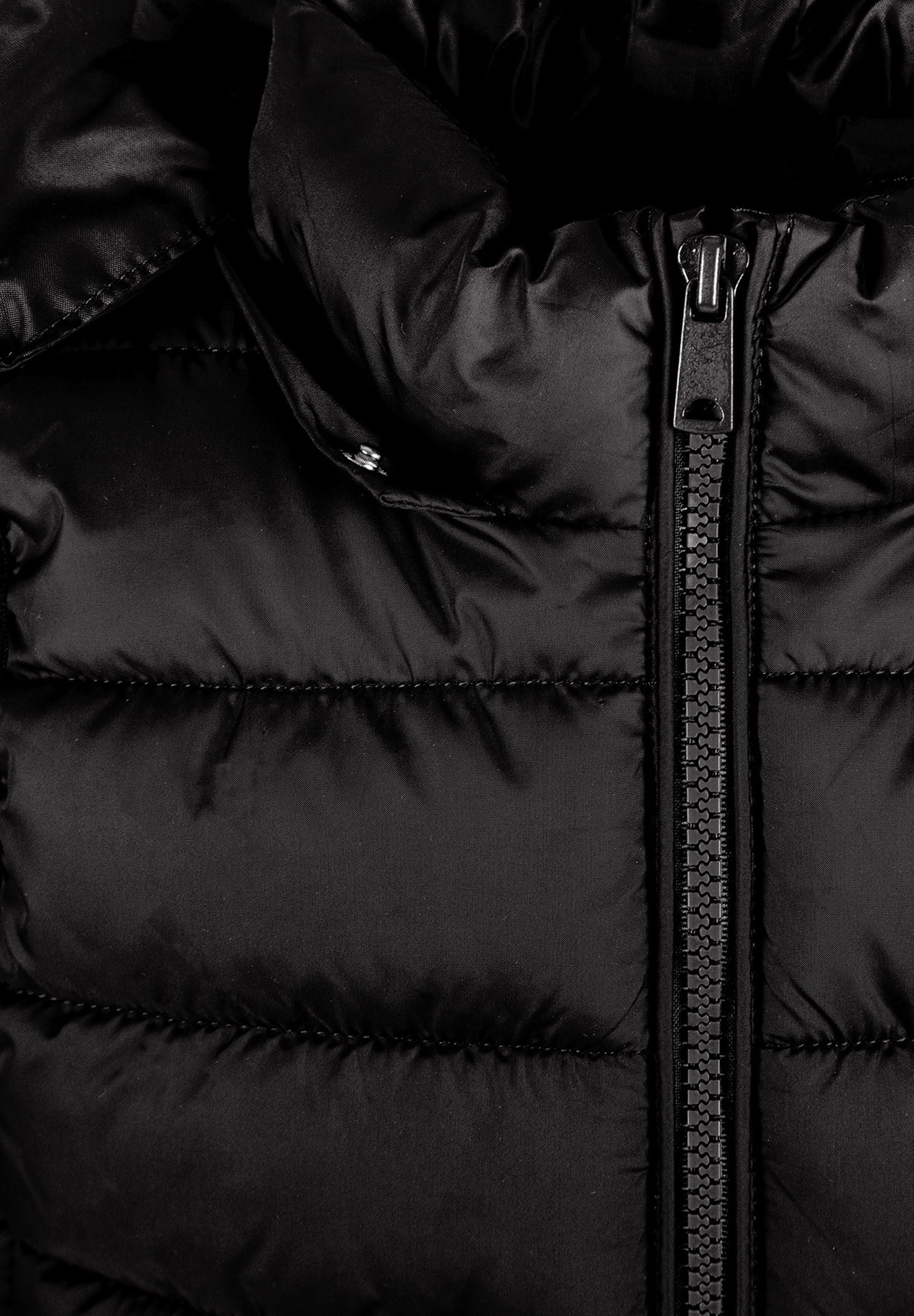 Quilted Gilet, Detachable Hood, Black - 5
