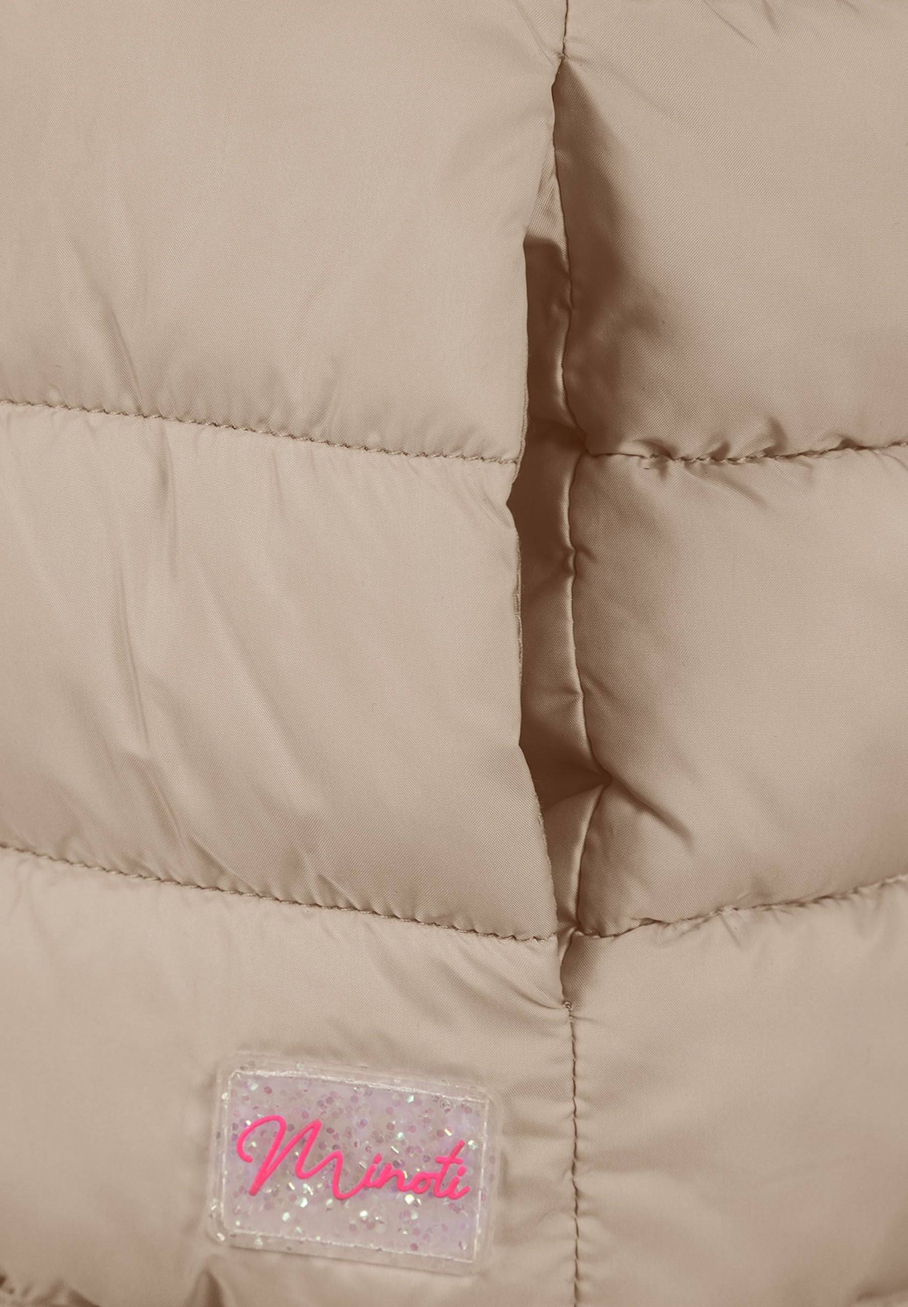 Quilted Gilet, Detachable Hood, Beige - 6