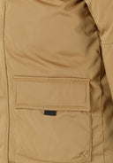 Wydłużona parka z kapturem i kieszenią na piersi