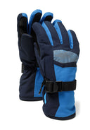 Boys blue Boys waterproof ski gloves with reflective panel