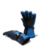 Boys blue Boys waterproof ski gloves with reflective panel