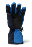 Boys blue Boys waterproof ski gloves with reflective panel