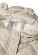 Unisex grey padded baby jacket with teddy lining and 3d ears