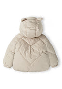 Unisex grey padded baby jacket with teddy lining and 3d ears