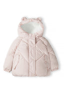 Pikowana kurtka niemowlęca z uszami i podszewką z misia