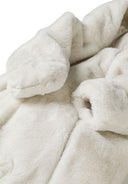 Kids cream Unisex faux fur snowsuit with 3d ears on the hood and cotton lining