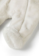 Kids cream Unisex faux fur snowsuit with 3d ears on the hood and cotton lining