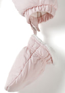 Girls pink Girls snowsuit with ears, fleece lining and mittens light