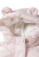 Girls pink Girls snowsuit with ears, fleece lining and mittens light