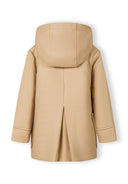 Klasyczny płaszcz zimowy z kapturem i guzikami