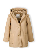 Klasyczny płaszcz zimowy z kapturem i guzikami