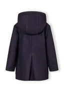 Klasyczny płaszcz zimowy z kapturem i guzikami