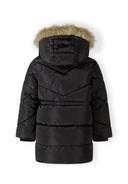 Pikowana kurtka zimowa z futerkiem i polarową podszewką