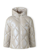 Pikowana w diamenty kurtka z kapturem