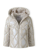 Pikowana w diamenty kurtka z kapturem