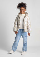 Pikowana w diamenty kurtka z kapturem