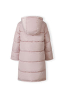 Długa kurtka zimowa z kapturem i napami po bokach