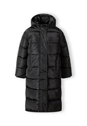 Długa kurtka zimowa z zapięciami po bokach