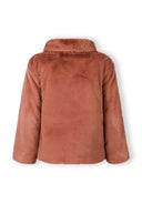 Kurtka ze sztucznego futra z kołnierzem i suwakiem