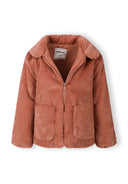 Kurtka ze sztucznego futra z kołnierzem i suwakiem