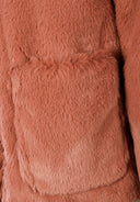 Kurtka ze sztucznego futra z kołnierzem i suwakiem