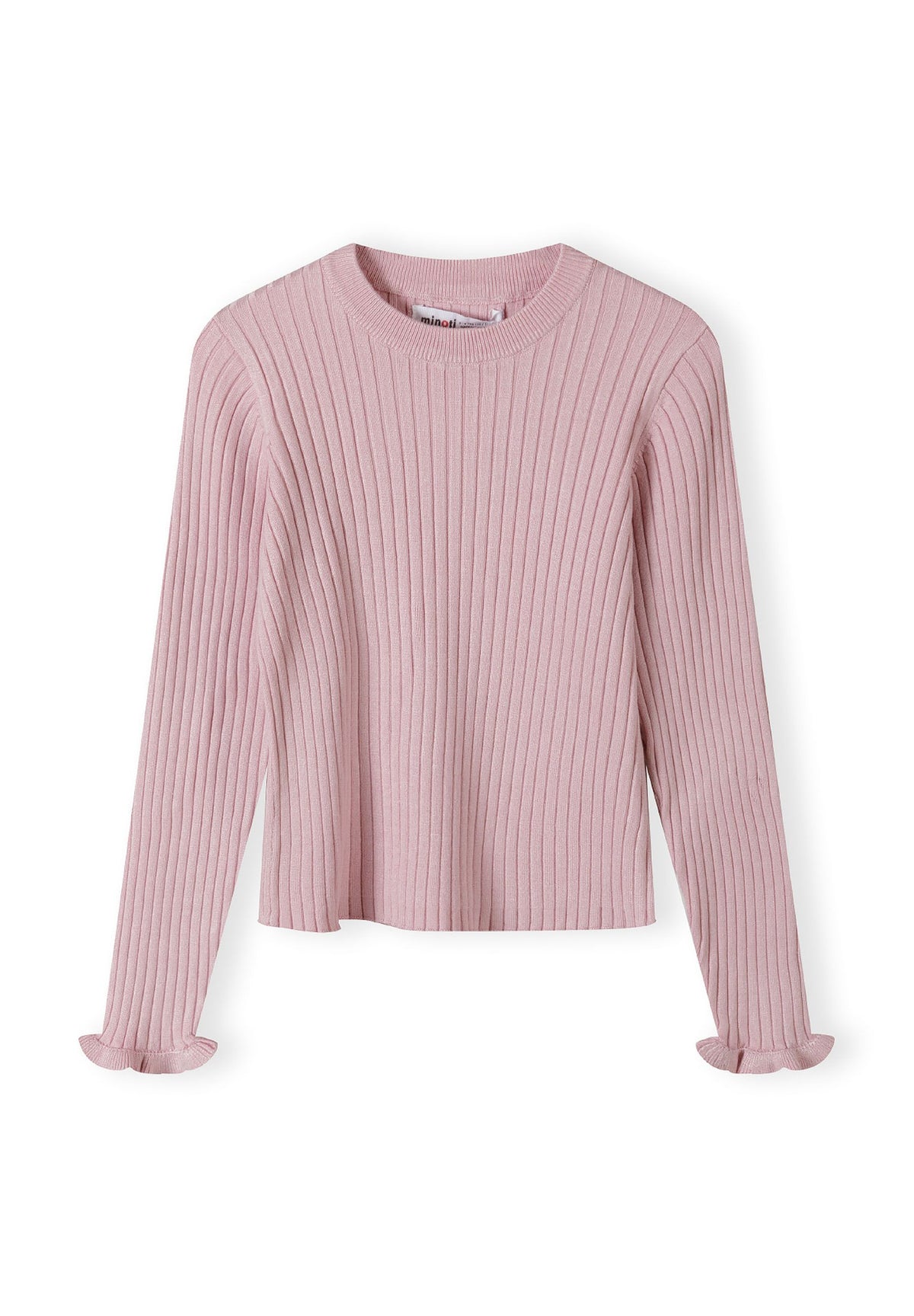 Pink ribbed jumper, front.