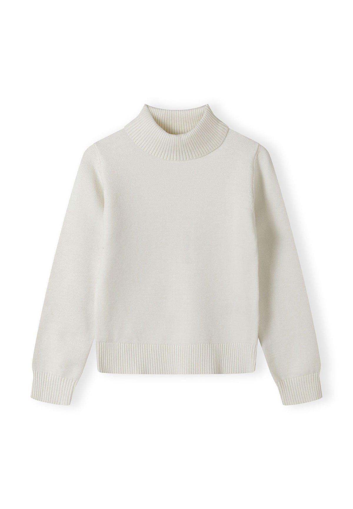 Cream high neck jumper, front.