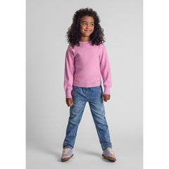 Girls' boat neck jumper in pink