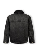 Oversize kurtka jeansowa z kieszeniami i mankietami