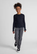 Spodnie jeansowe z elastyczną talią i nadrukami