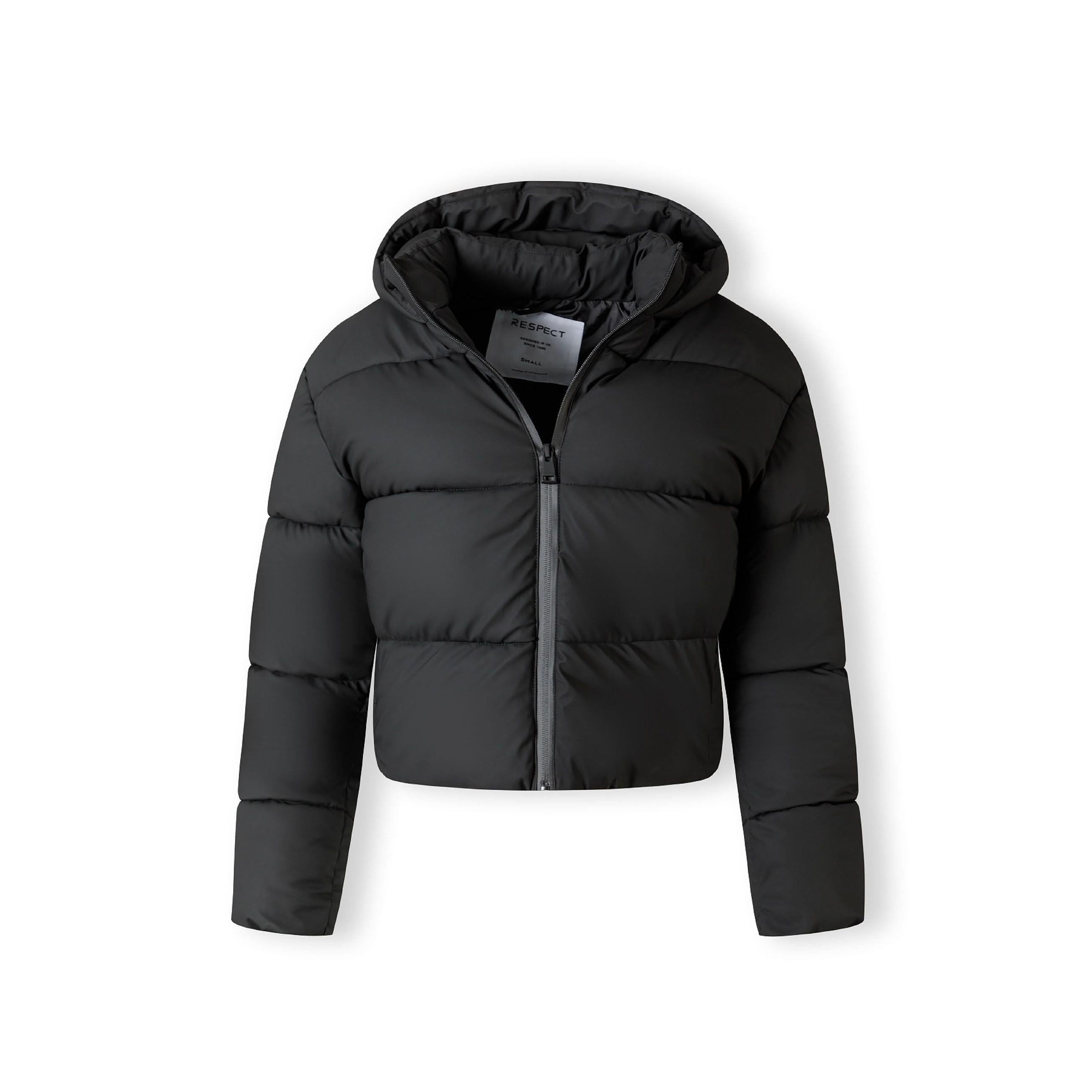 Close-up detail of black water-repellent fabric texture and quilted stitching pattern