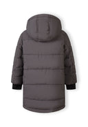 Długa kurtka ocieplana z kieszeniami i polarową podszewką