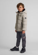 Ocieplana kurtka PU z kieszeniami