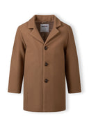 Płaszcz jednorzędowy z podszewką i kieszeniami