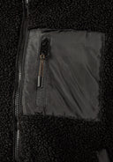 Boys black borg jacket with padding and chest zip pocket