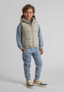 Bezrękawnik z tkaniny ripstop z kapturem i kieszeniami