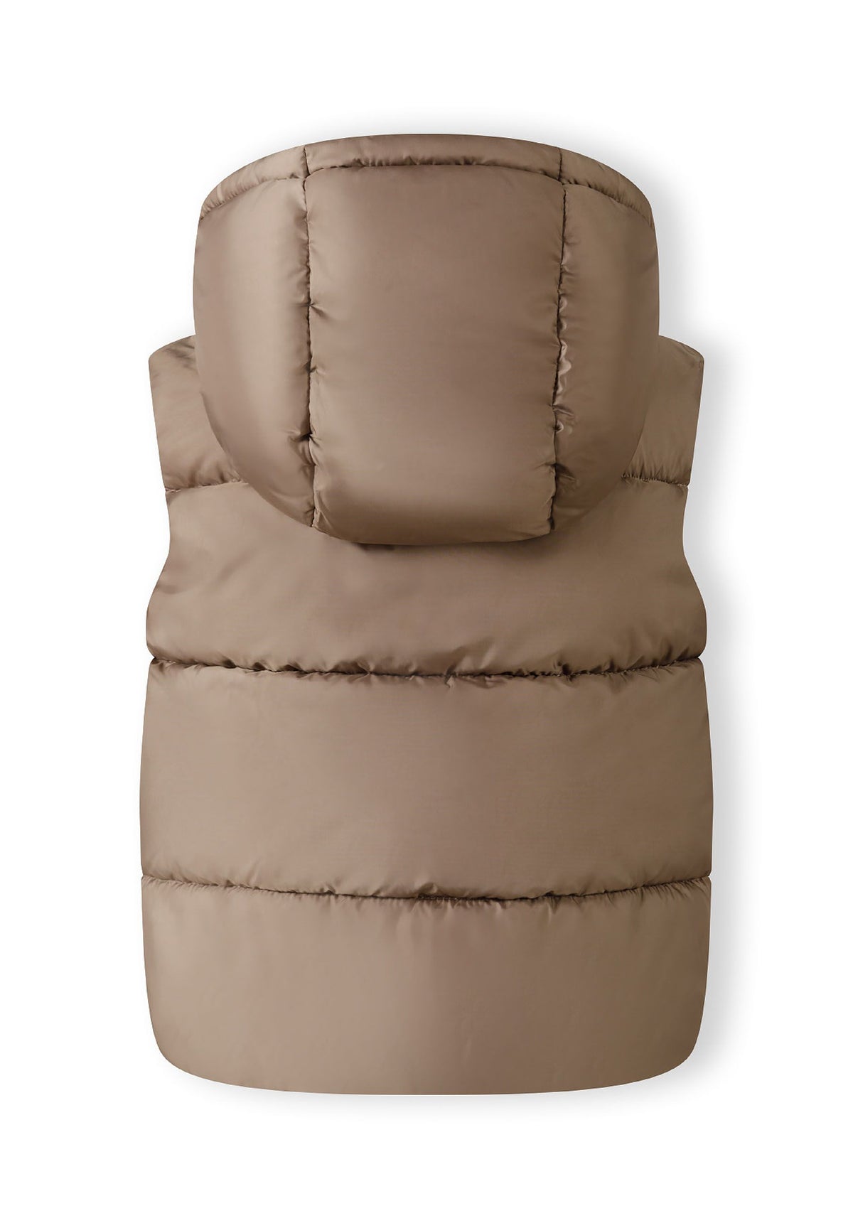 Brown padded gilet, back.