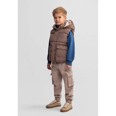 Boys' padded gilet in brown