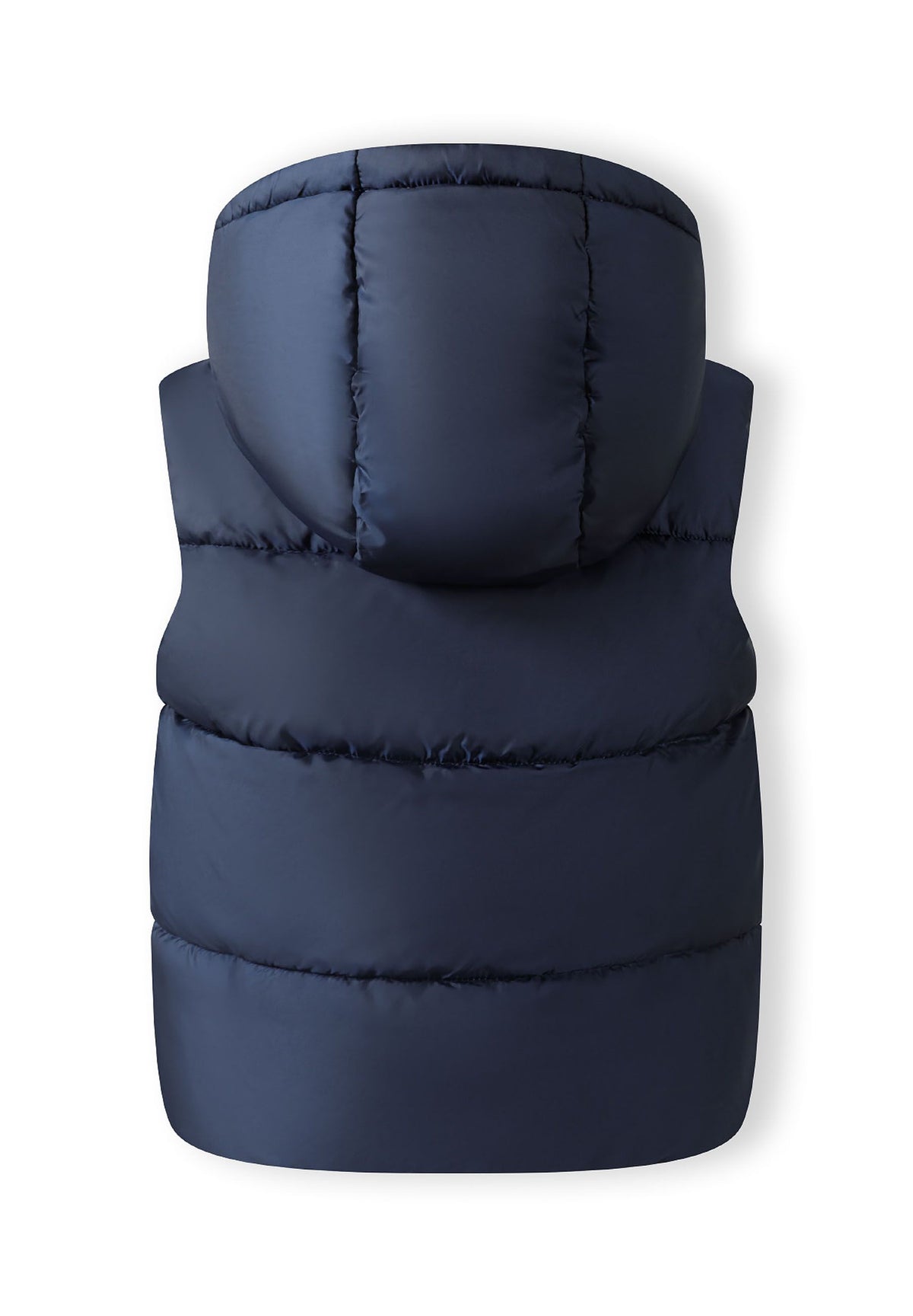 Navy padded gilet, back.