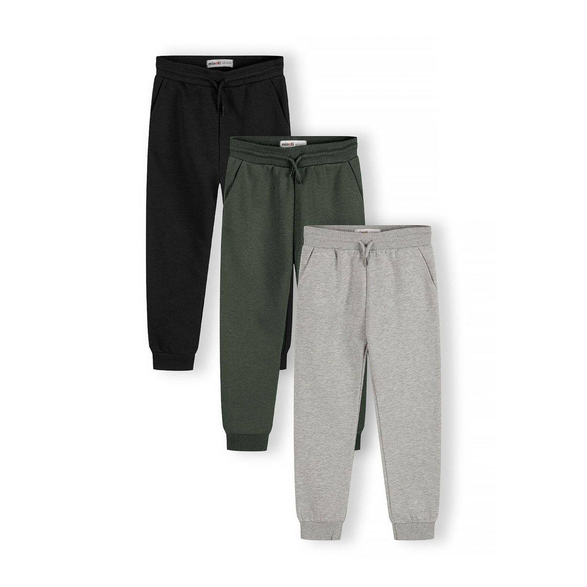 Boys' joggers 3-pack in black, dark green and grey marl — complete product view for square Shop card