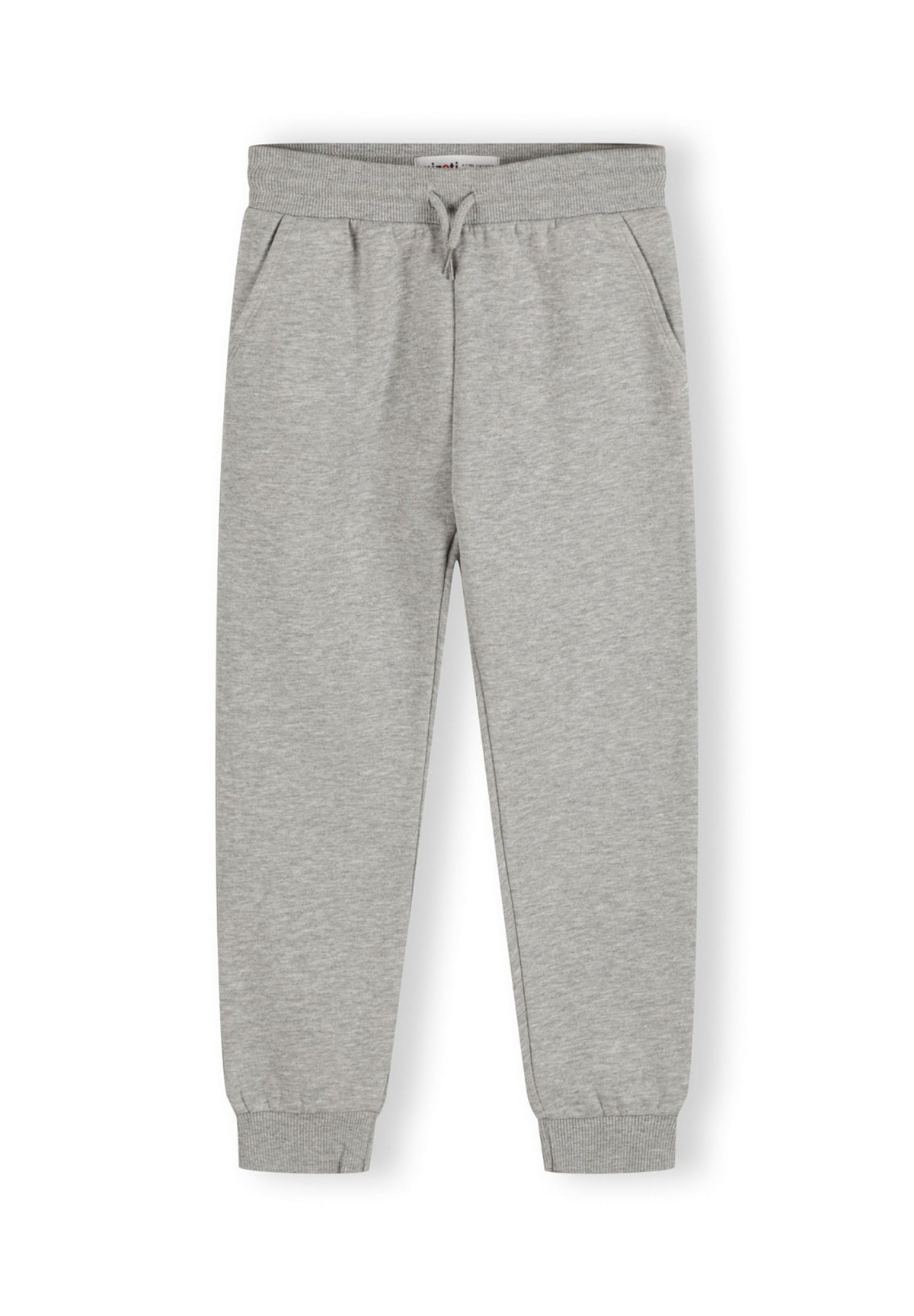 Navy, blue and grey marl joggers, grey front.