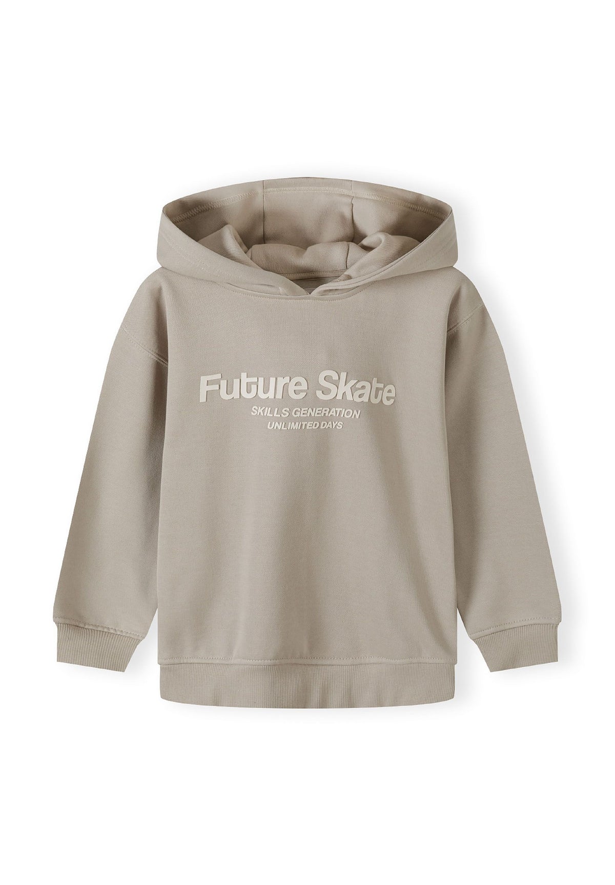 Taupe hoodie and joggers set, hoodie front.