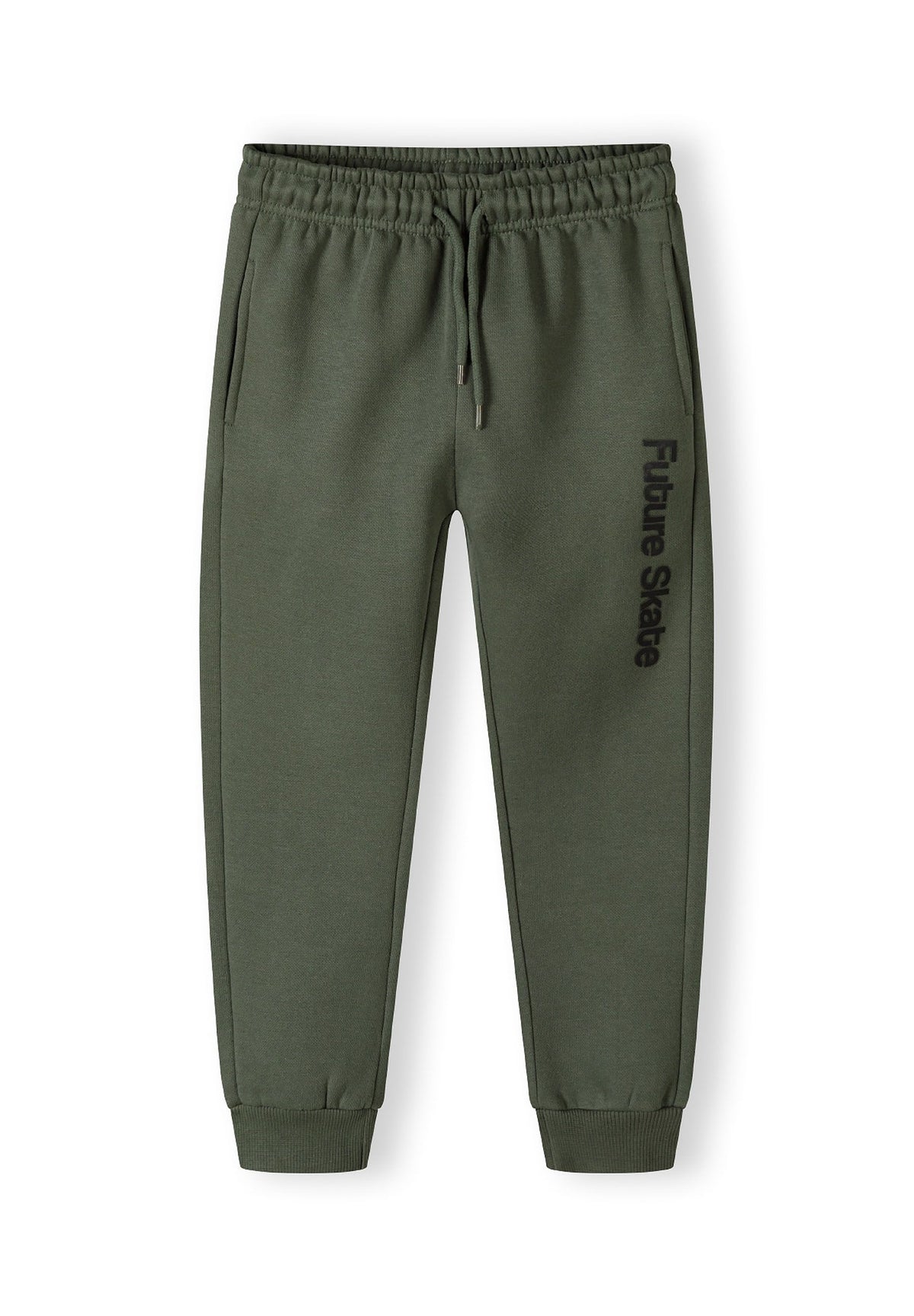 Khaki hoodie and joggers set, joggers front.