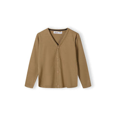 Boys' v-neck cardigan in camel