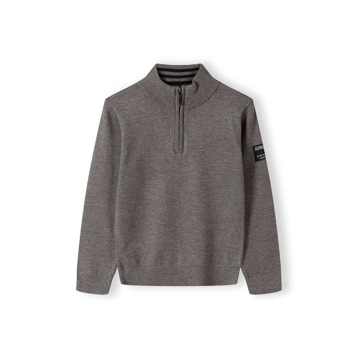 Boys' quarter-zip jumper in grey — complete product view for square Shop card