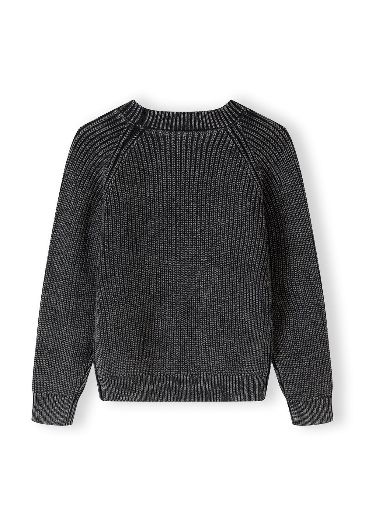 Washed black ribbed jumper, back.